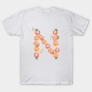 Letter N Floral T-Shirt